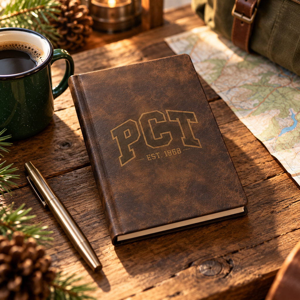 Pacific Crest Trail Est. 1968 Engraved Vegan Leather Journal