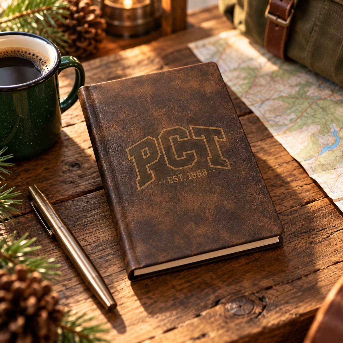 Pacific Crest Trail Est. 1968 Engraved Vegan Leather Journal